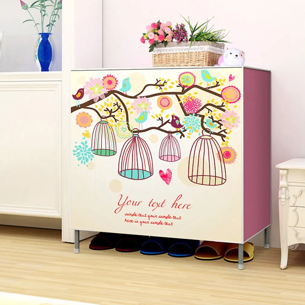 

4 Layer Non-Woven Shoes Rack Shoe Cabinet Multi-Layer Combination Living Room Bedroom Shoes Organizer Shelf