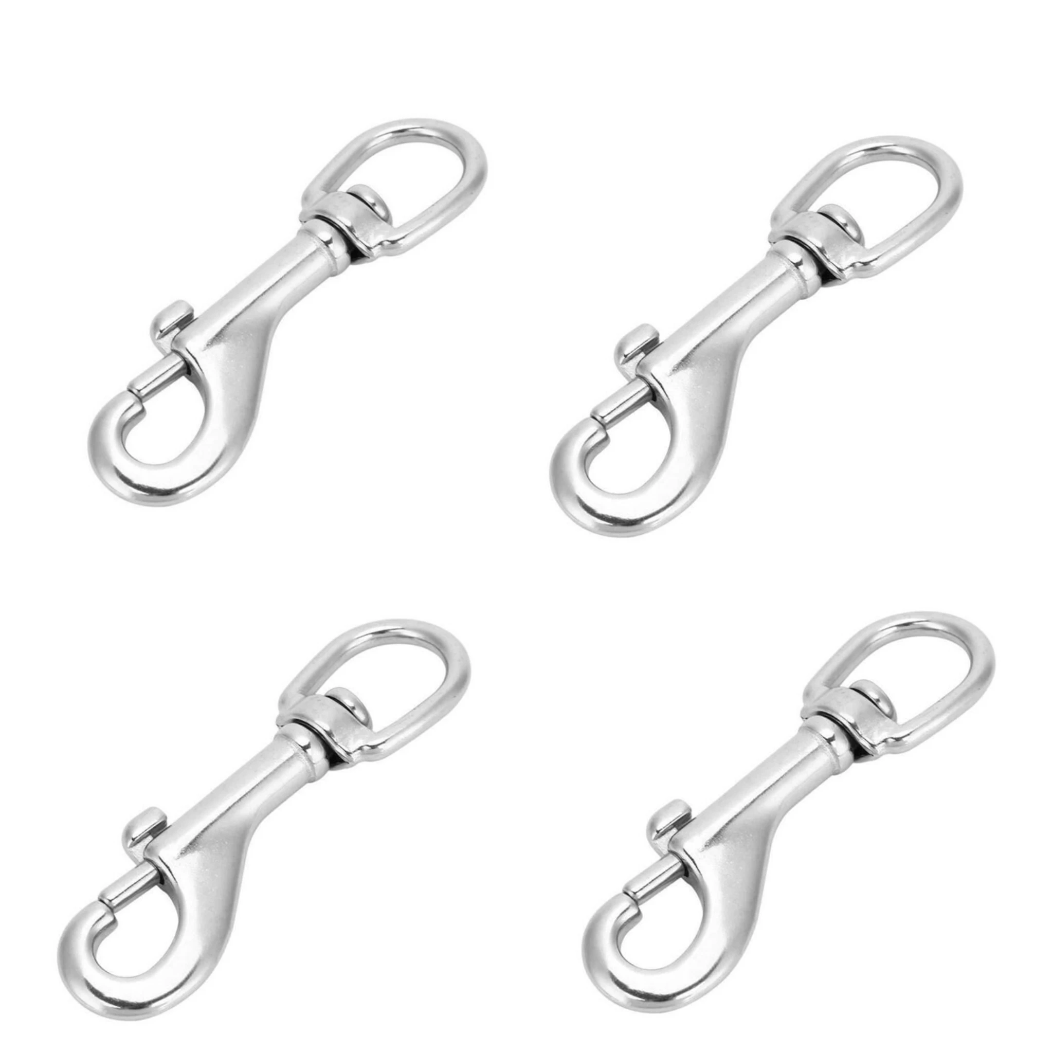 

ISURE MARINE 4x Stainless Steel Boat Chain Swivel Eye Spring Hardware Snap Hook 73mm
