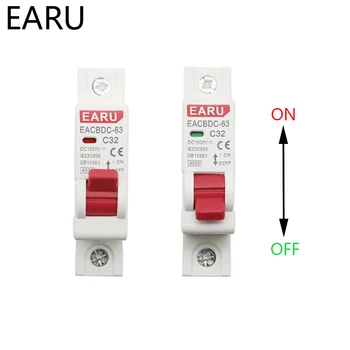 

1pc DC 1000V 1P Solar Mini Circuit Breaker Overload Protection Switch 6A 10A 16A 20A 25A 32A 40A 50A 63A MCB for Photovoltaic PV