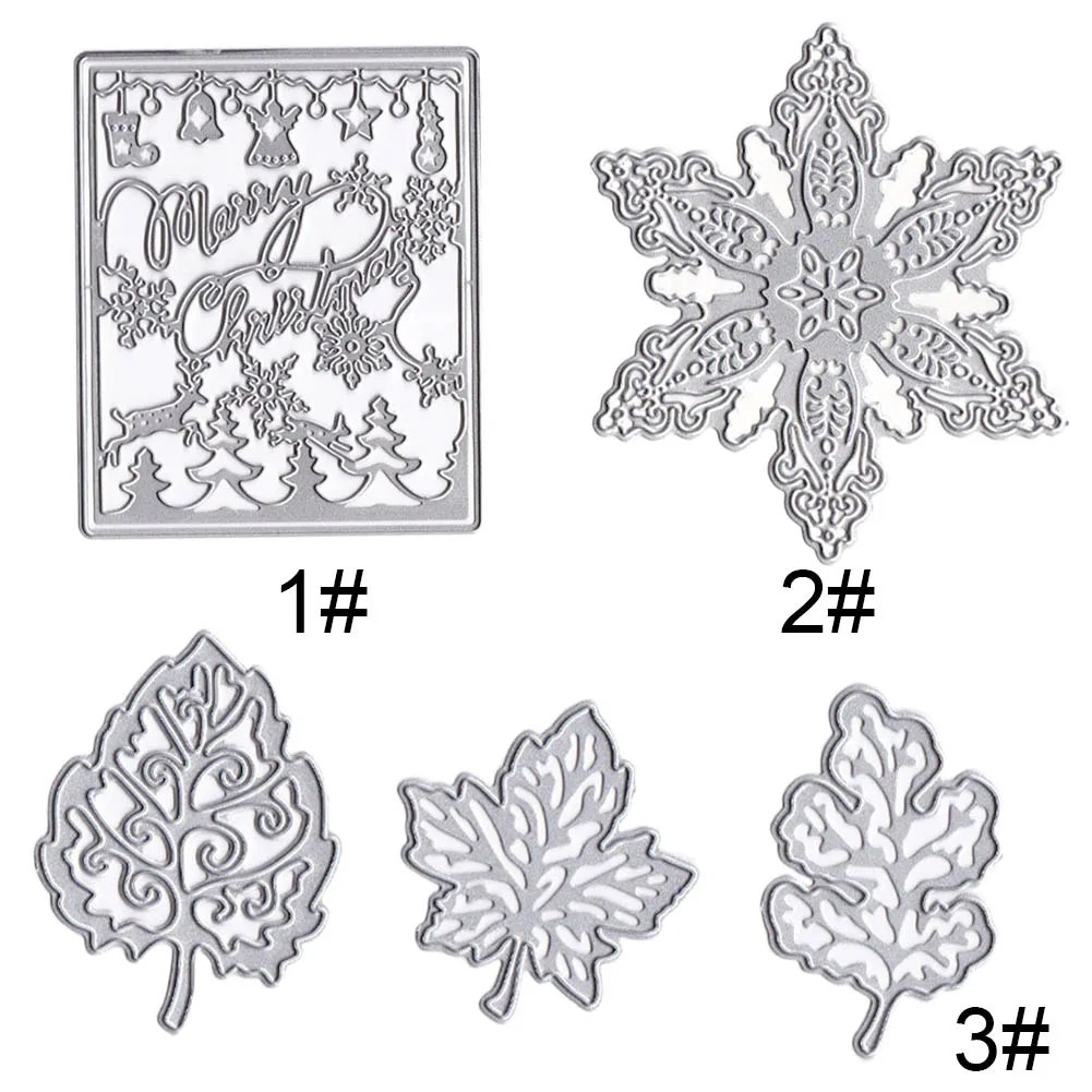 

Newly DIY Embossing Cutting Dies Tool Mould Leaves Merry Christmas For Scrapbooking Photo Album