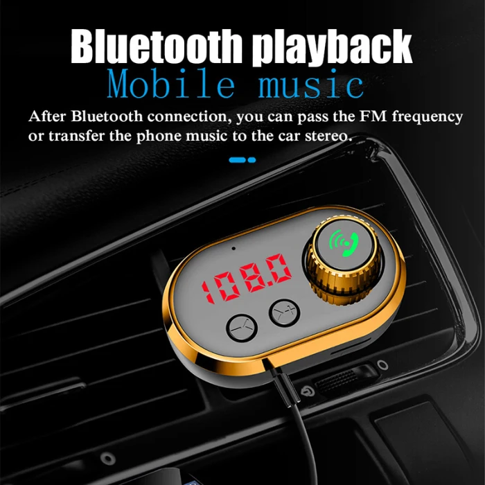 Fm-передатчик Bluetooth V5.0 Handsfree USB Автомобильное зарядное устройство MP3-плеер с ароматерапевтическим ядром VH99