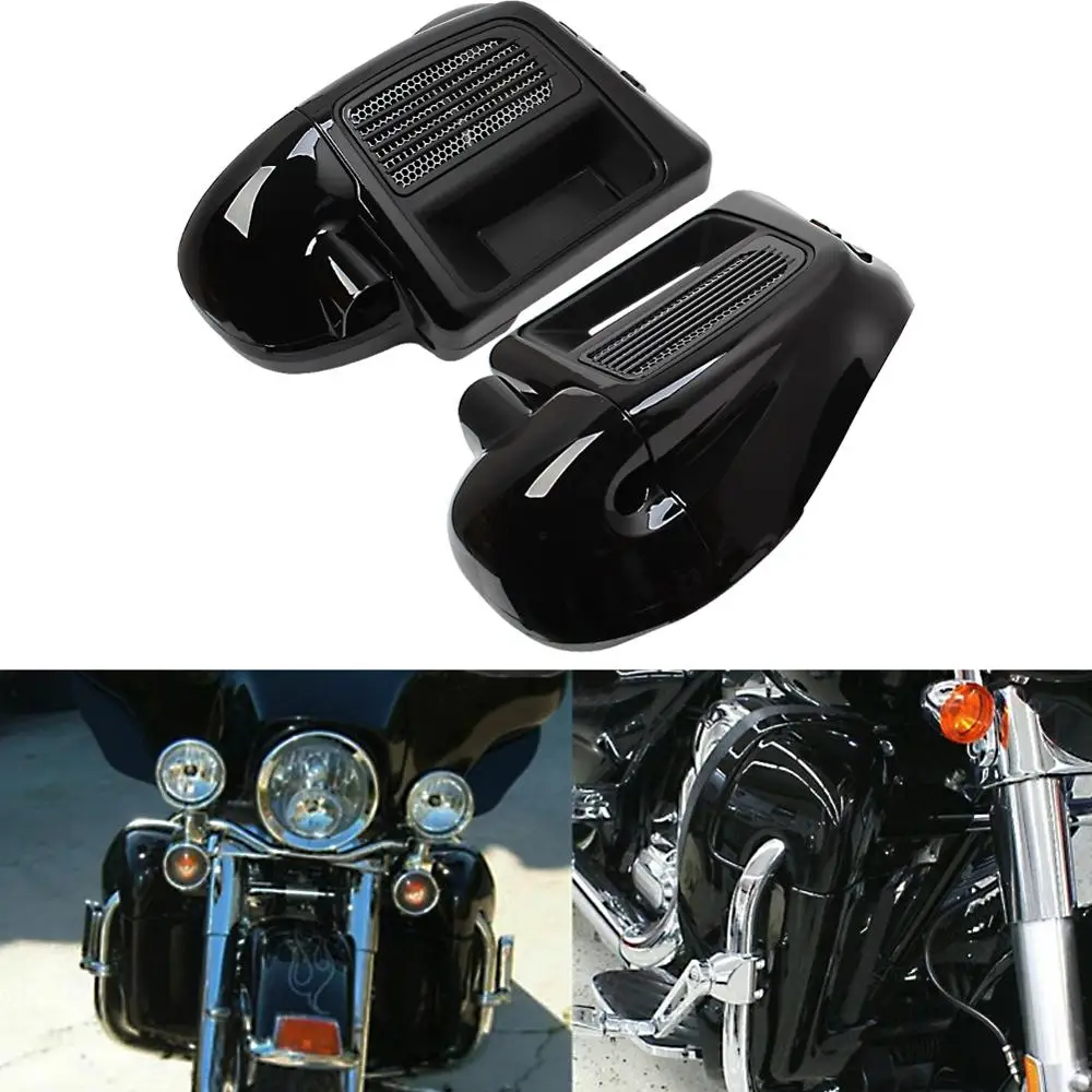 Motorcycle Black Lower Vented Leg Fairing Glove Box For Harley Water