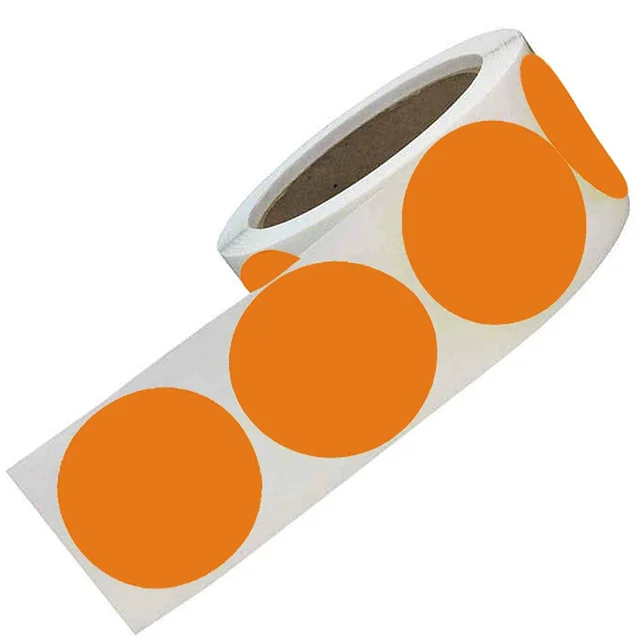 Étiquettes de Code de couleur Orange Fluorescent mat à points de 2 pouces,  pour le codage et l'organisation des couleurs rondes, faciles à peler,  auto-adhésives fortes - AliExpress