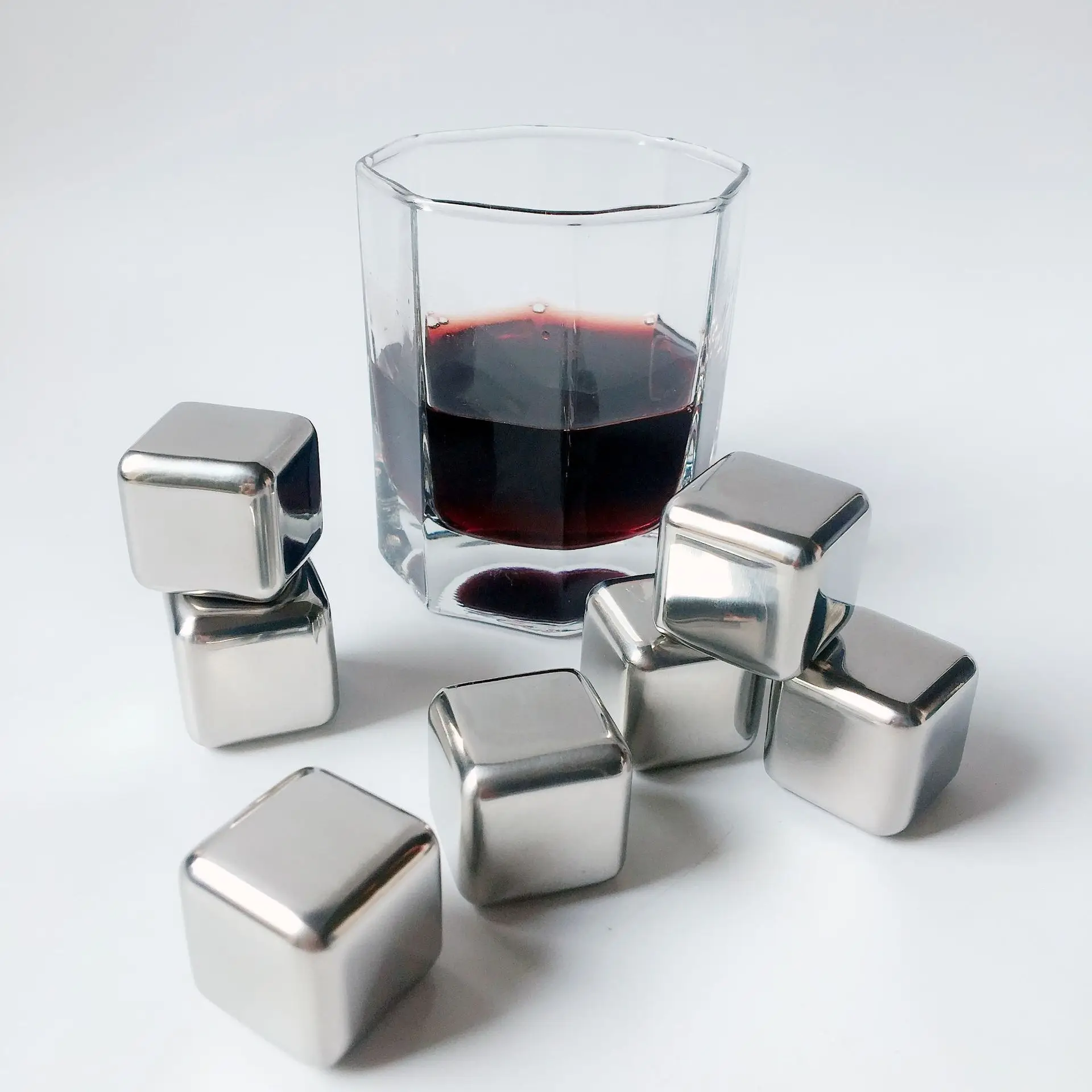 Stainless Steel Whiskey Stone Ice Cubes Reusable Chilling Glacier Rock Cooler for Whisky Wine Wedding Farther Easter Gift