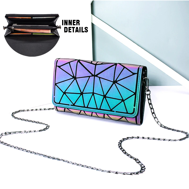 

Women's Crossbody Bags Fashion Luminous Shoulder Chain Hologram Wallets and Purse luxury handbags women bags designer ladies