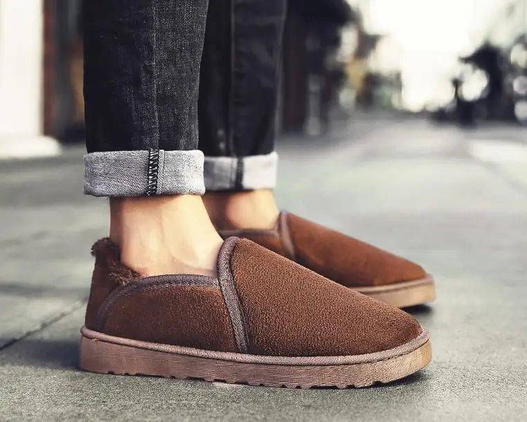 Snow boots men's winter Martin boots tide shoes thickening plus velvet warm cotton shoes a pedal bread shoes - Цвет: Оранжевый