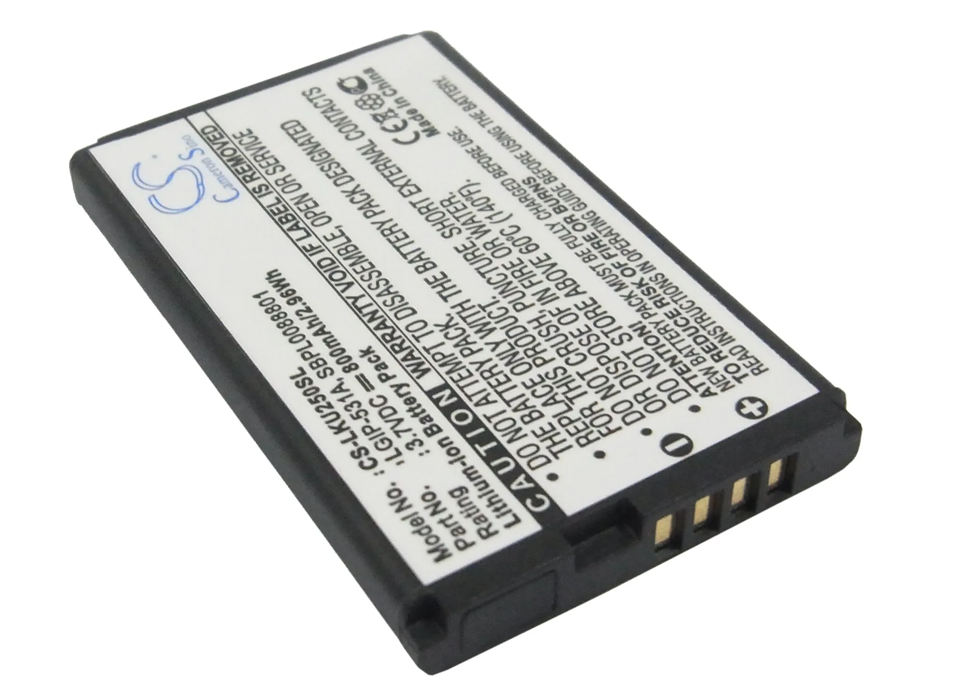 Обновленная батарея Cameron Sino для T-Mobile LGIP-531A A170, A180 800 mAh/2.96Wh