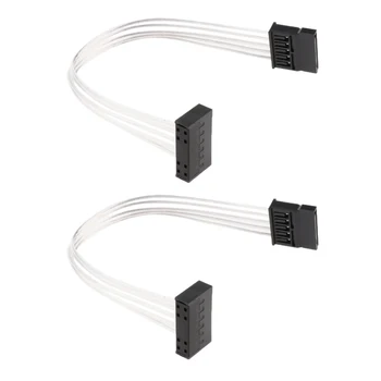 

2 Pack 20cm SATA Male to Female Power Supply Extension Cable Wire for PC Computer SSD/HDD (White)