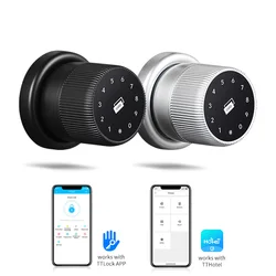 Serrure intelligente en bois sans clé, pour appartement, hôtel, avec lecteur de carte RFID, compatible avec l'application TTlock, contrôle à distance 