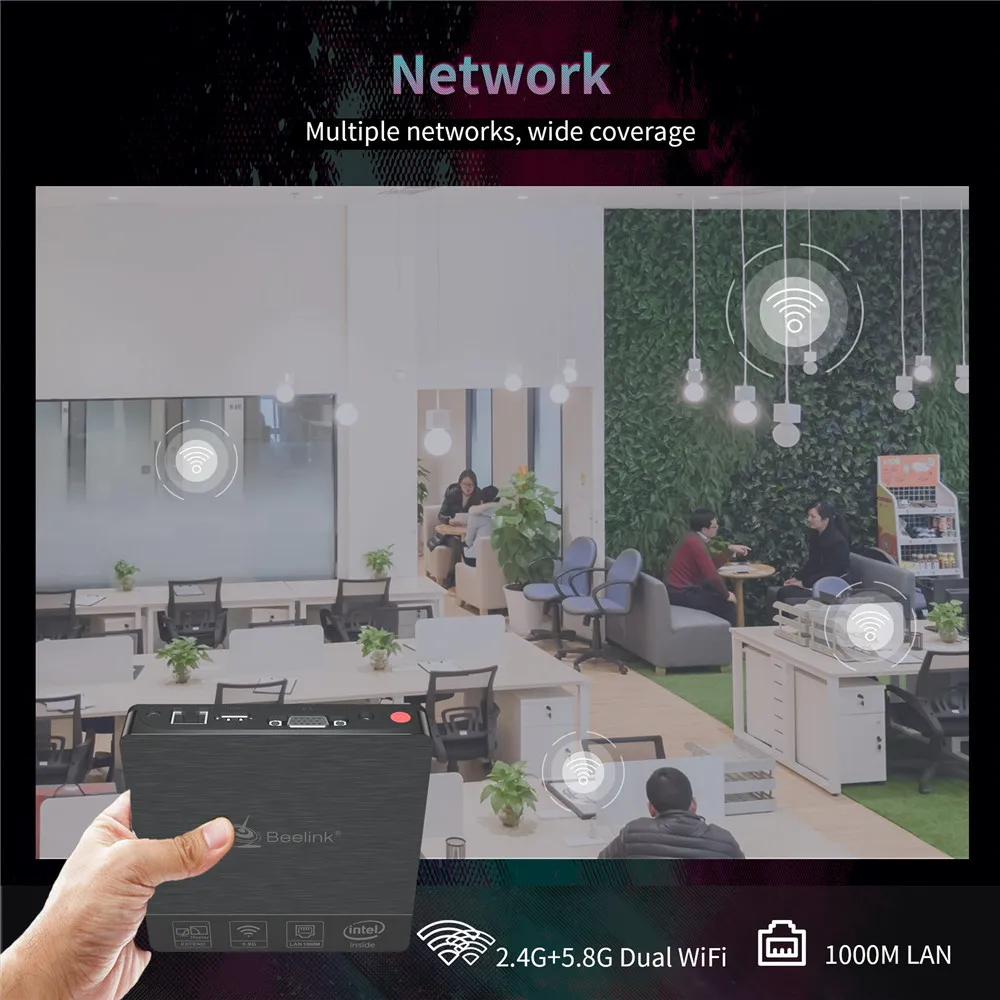 Новое поступление мини ПК Beelink BT4 Intel Atom X5 Z8500 Windows 10 4GB LPDDR3 64GB 2 4G/5 8G wifi BT4.0 4K двойной
