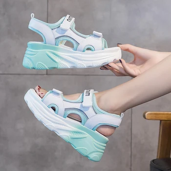 

Open Toe Clogs With Heel Comfort Shoes For Women Sports Women's Sandals Summer Heels Increasing Height Womens Wedges Peep Thick