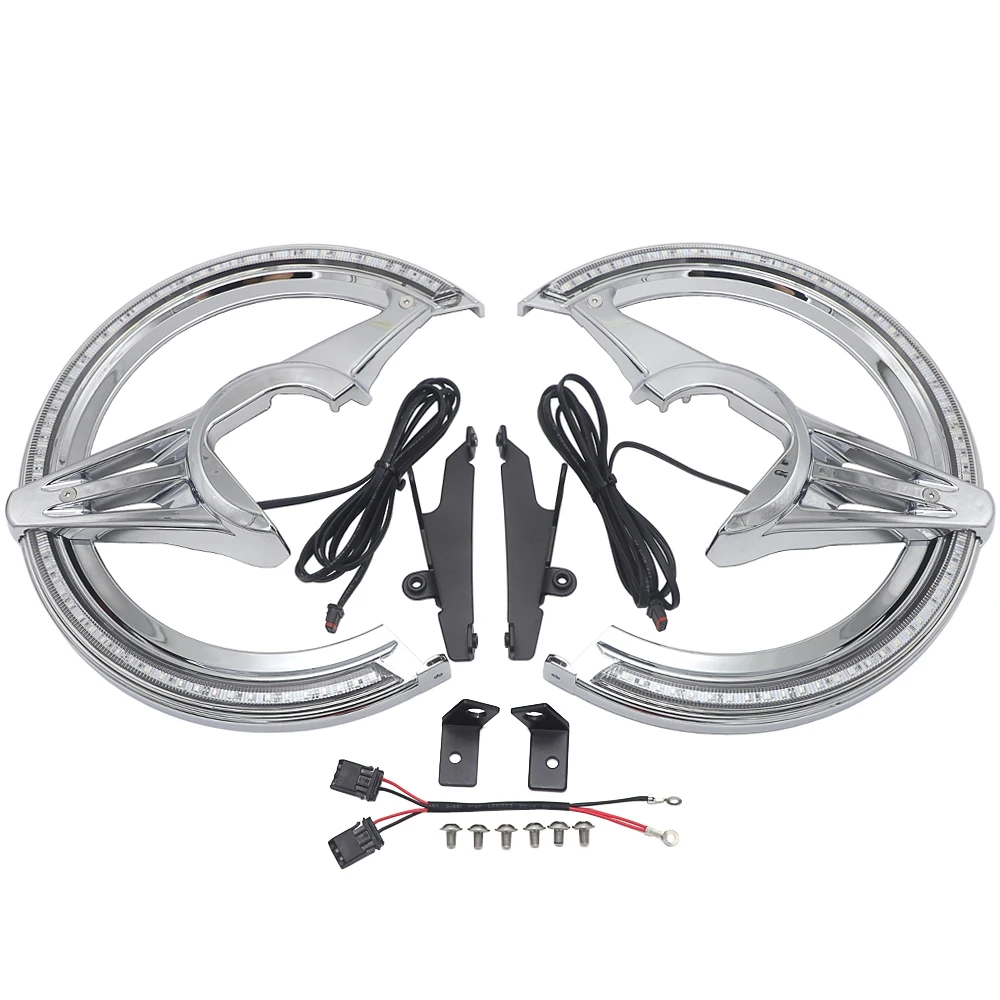 For Honda GL1800 Goldwing Motorcycle Accessories Chrome Black Brake Disc Rotors Covers LED Cornering Lamp -UP motorcycle led lights motorcycle accessories