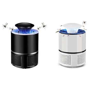 

2Pc New Smart LED UV Electric Mosquito Killer Lamp USB Charge Noiseless Black & White