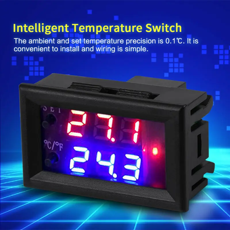 1X DC12V цифровой регулятор температуры Термостат микрокомпьютер переключатель с датчиком для защиты контроля температуры