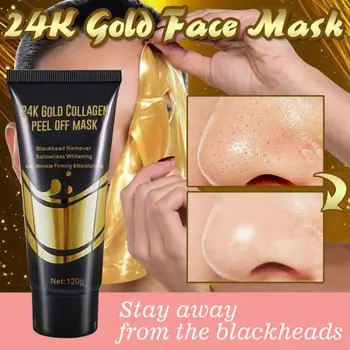 

24K Gold Collagen Face Mask Lasting Anti Aging Whitening Wrinkle Lifting Hardening For Blackheads Soft Tear Peel Masks