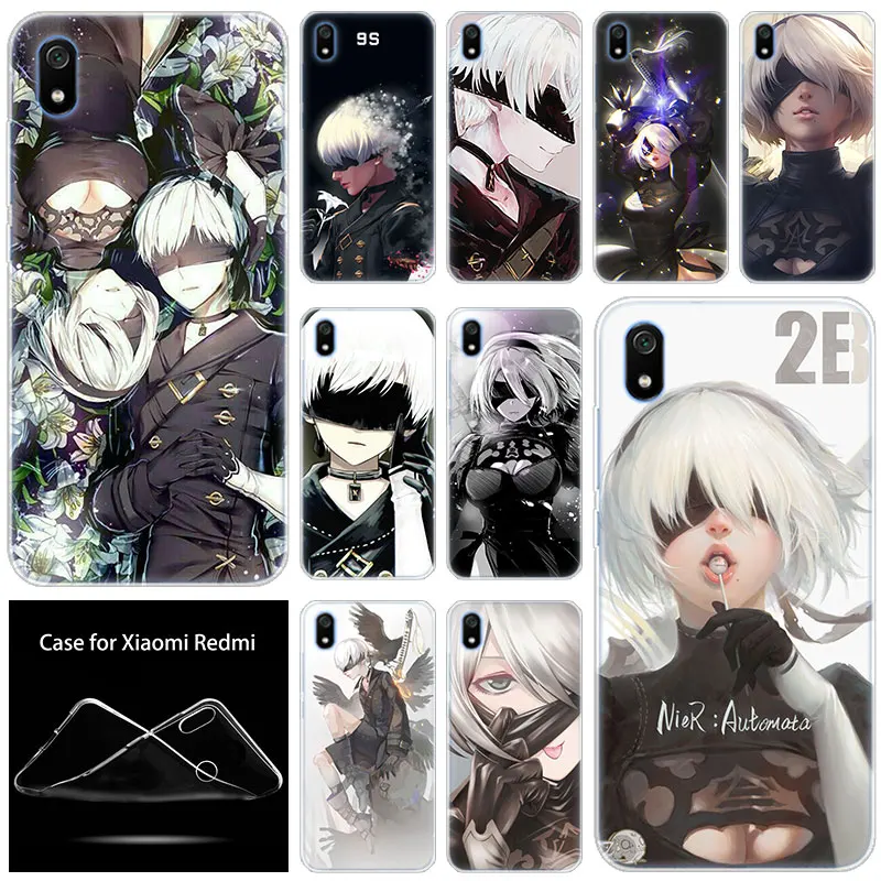 

luxury Silicone Case Nier automata 2B 9S Anime for Xiaomi Redmi 7 7A GO S2 4X 5 5Plus 6 6A K20 Note 4 5A 6 7 8 Pro Fashion Cover