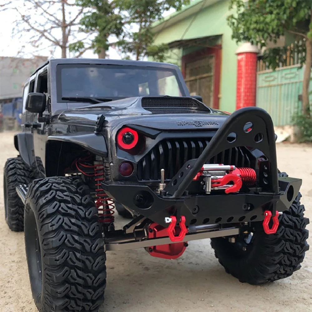 Aluminum-Front-Rear-Bumper-Bull-Bar-W-Spare-Tire-Carrier-For-1-10-Axial-SCX10-JEEP