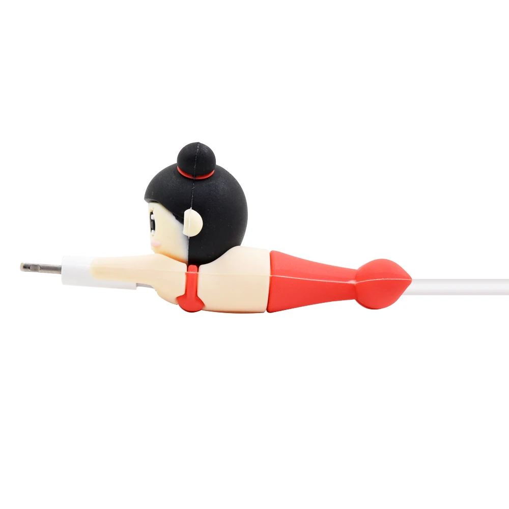 CHIPAL мультяшный кабель протектор животных укусы для iPhone USB провода моталки Chompers Органайзер супергерой Русалка милый держатель для укуса - Цвет: Red Mermaid