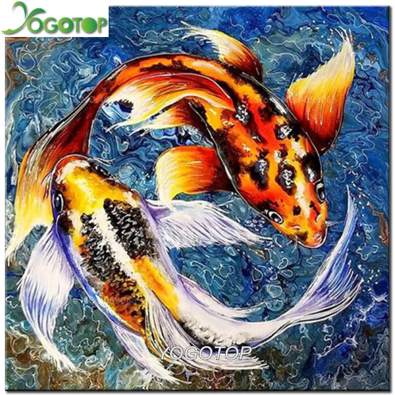 

Diy Diamond Painting Animals Full Drill Beaded 5D Diamond embroidery Mosaic Koi Fish Cross Stitch Kit Home Decoration YY1552