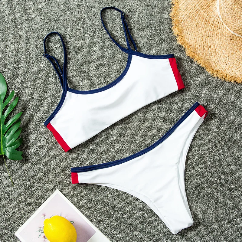 

Sexy Sporty Bikini Set Spaghetti Strap Swimsuit Female Bathing Suit Thong Bikinis Women Swimwear Women 2020 High Cut Biquini