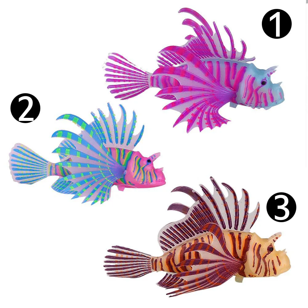 Aquariums and Supplies Floating Luminous Landscape Decoration Animal Ornaments Silicone Fish Style Underwater Safety