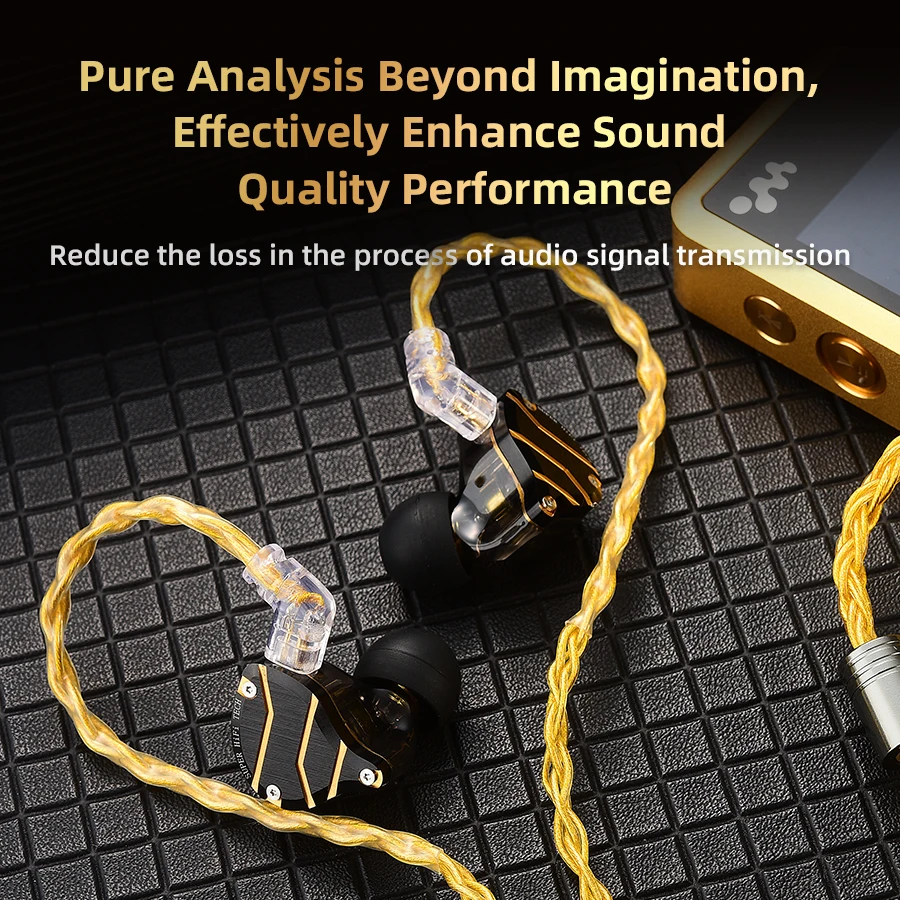 QKZ T1 Earphone Update Cable 3.5mm jack QDC 0.75mm Connector Wired Headphones For ZXN ZXT VK4 ZX2 ZAX2 KZ EDX ZSN Pro X TRN MT1 2
