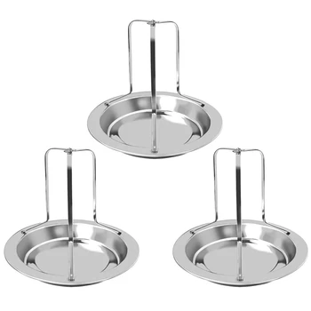 

3 Set Stainless Steel Chicken Roaster Rack Beer Can Vertical Roaster Chicken Holder with Drip Pan for Oven