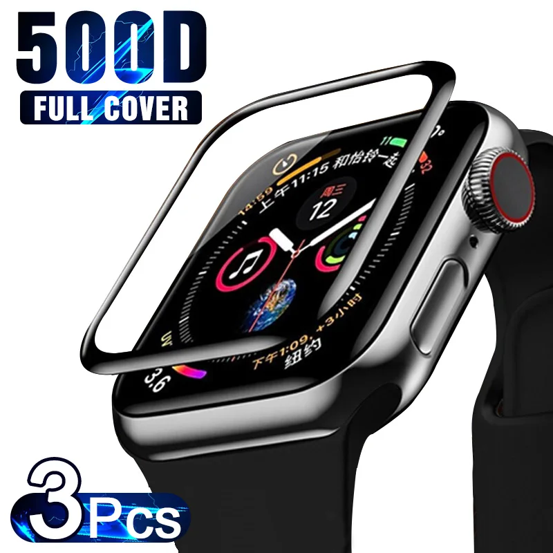Защитное стекло с полным покрытием для Apple Watch Series 6 se 5 4 3 2 1 пленка экрана iWatch 38 мм 40