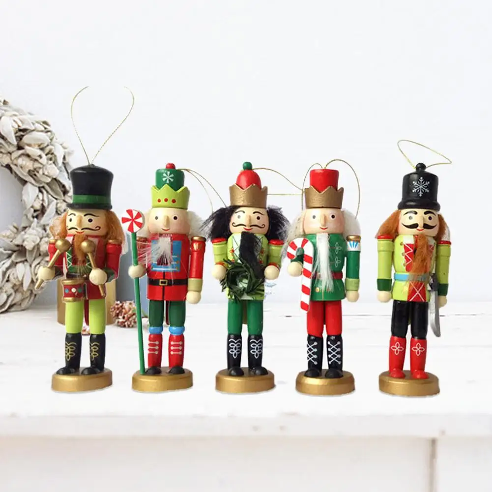 5Pcs/set Christmas Gift Nutcracker Puppet King Soldier Classic Nutcracker Puppet Pendant Birthday Wedding Gift 12CM