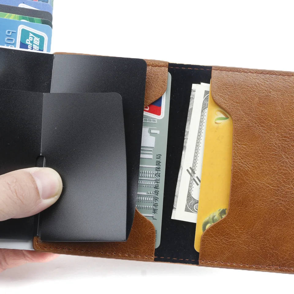 Новинка RFID визитница мужские кошельки сумка для денег Мужской винтажный 6 цветов короткий кошелек маленький кожаный бумажник мини кошельки тонкий