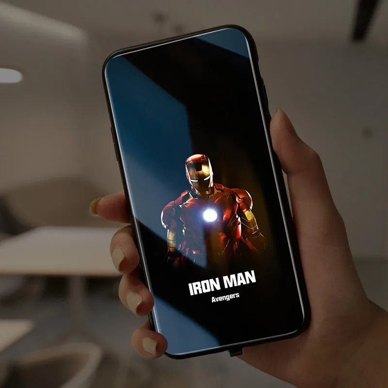Mofi умный светодиодный светящийся чехол для телефона для Apple iPhone 7 8 Plus чехол s задняя крышка чехол с животными роскошный Силиконовый Модный персонаж - Цвет: Black