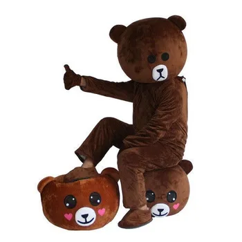 

Furry Brown Teddy Bear Mascot Costume Cartoon Character Cosplay Party Adult Christmas Halloween Birthday Party Ad Opening