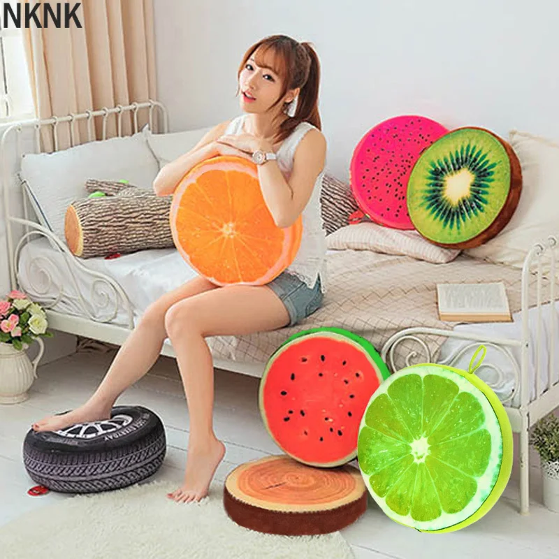 

Creative Throw Pillows Cute 3D Summer Fruit PP Cotton Office Chair Back Cushion Sofa Throw Pillow Home Decor
