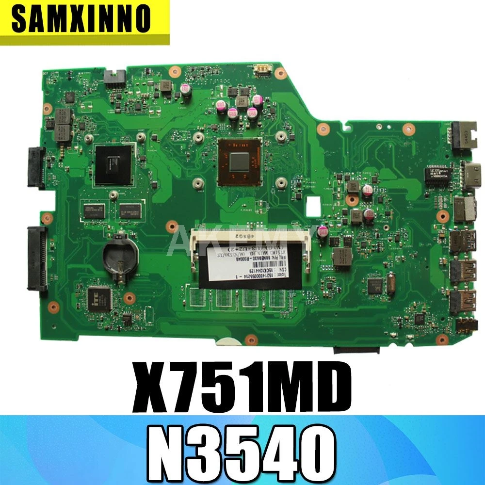 Для ASUS X751MD rev2.0 материнская плата X751M K751M R752M X751MJ R752MD с GT 820M GPU N3520 N3530 N3540 + 8 Гб