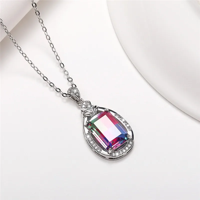Huitan Modern Women's Necklace with Handmade Colored Cubic Zirconia Chic Bridal Wedding Fashion Jewelry Delicate Gift | Украшения и