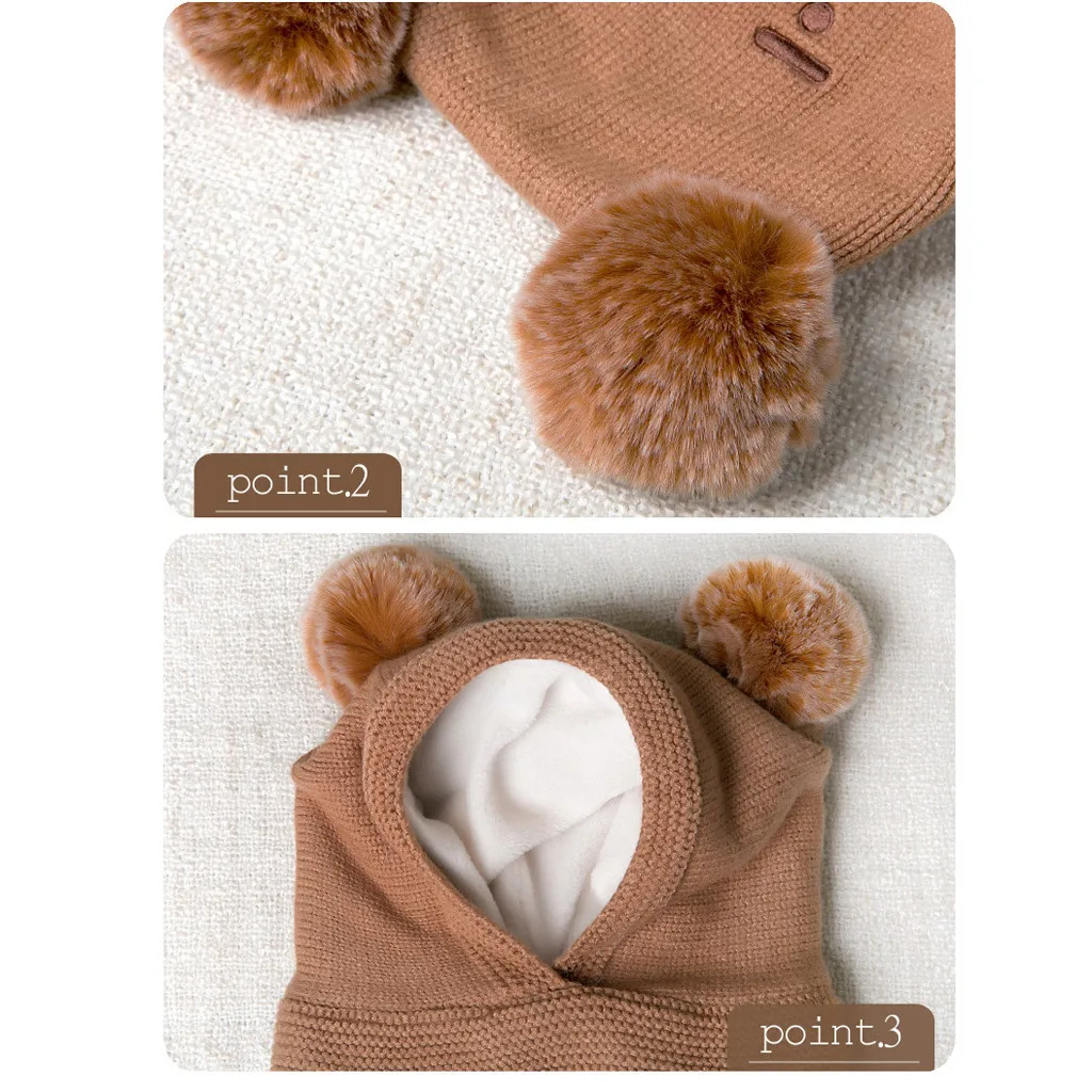 Baby Toddler Kids Boy Girl Beanies Hat Knitted Children's Cat Lovely Soft Hat One Piece Winter Cap Keep Warm Beanies Casual Hats