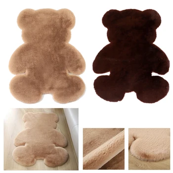 

Imitation Rabbit Hair Cartoon Animal Bear Shape Carpet Soft Area Rugs for Bedroom Living Room