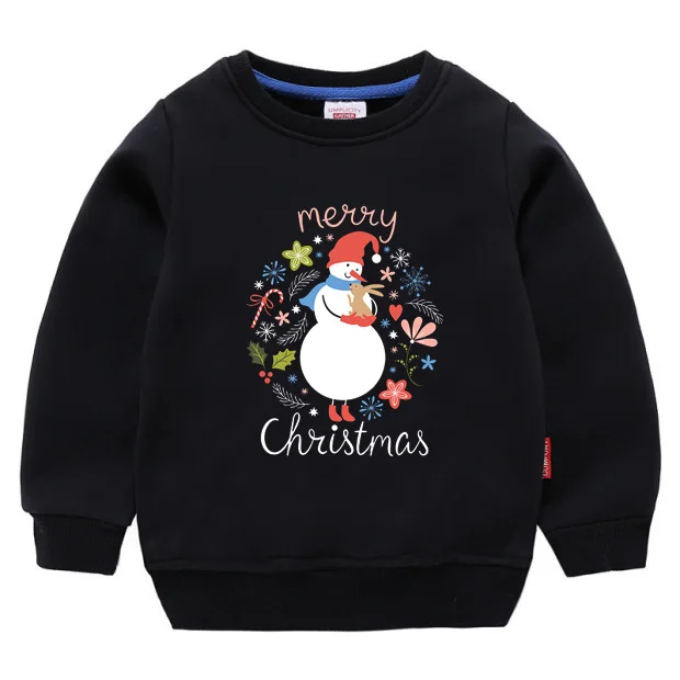 ZSIIBO children's sweater European and American fashion cartoon Christmas print long-sleeved round neck boy child girl sweater