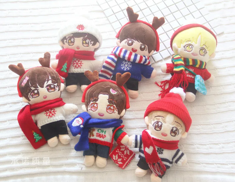 Xmas Mini Scarf Hat Decor Doll Clothes Accessory Miniature Christmas Party Ornament For 20cm Russian Handmade Doll Idol Doll