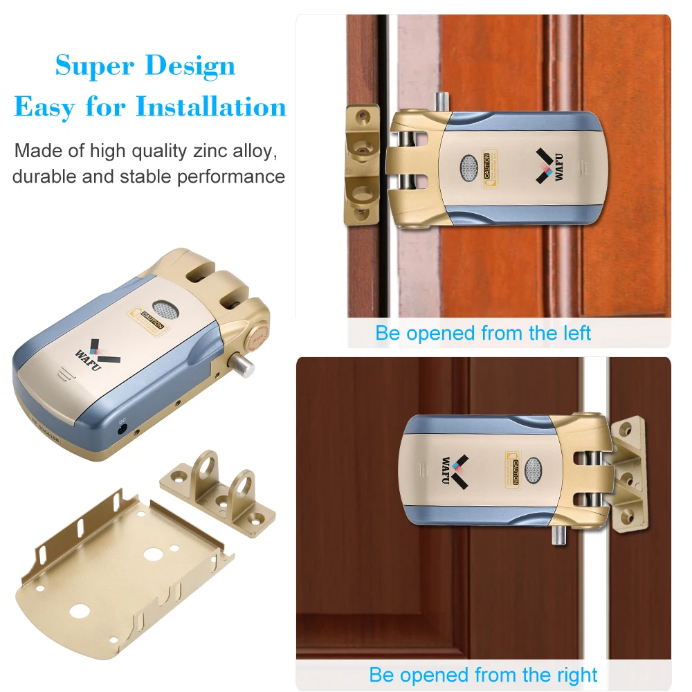 WAFU WF-018, электрический замок, Беспроводной интеллектуальный пульт дистанционного управления, умный замок, безопасность, невидимый, без ключа, дверной вход, интеллектуальный замок