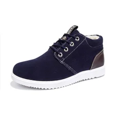 

Winter Warm Men Martin Boots Fashion High Cut Casual Shoes Retro Snow Boots for Fathers Plus Fleece Shoes Outdoor Snow