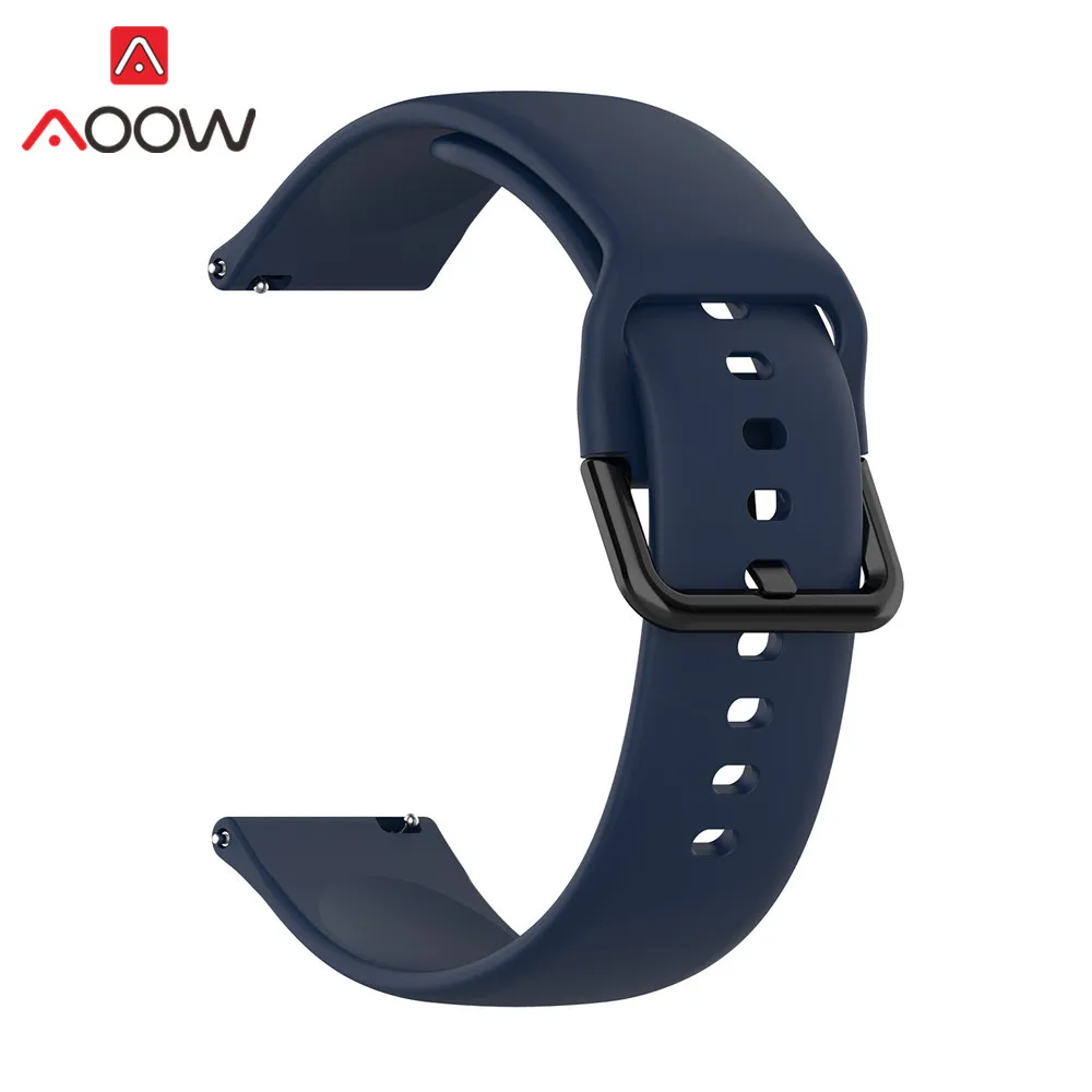 Midnight blue 20 мм силиконовый ремешок для samsung Galaxy Watch Active2 40 мм 44 мм/Active/42 мм Huami Amazfit bip gear S2 браслет ремешок для часов - Цвет ремешка: Midnight blue