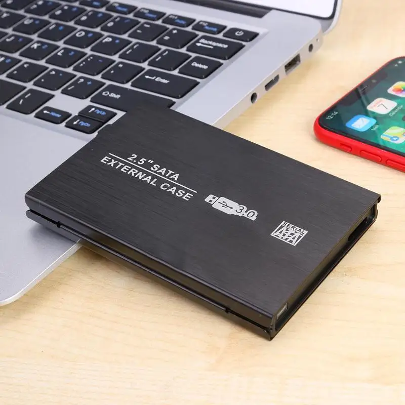 2,5 дюймов Матовый сплав USB3.0 жесткого диска SATA HDD чехол с воздушным охлаждением решетка Поддержка 8T Скорость HDD корпус чехол для ноутбука