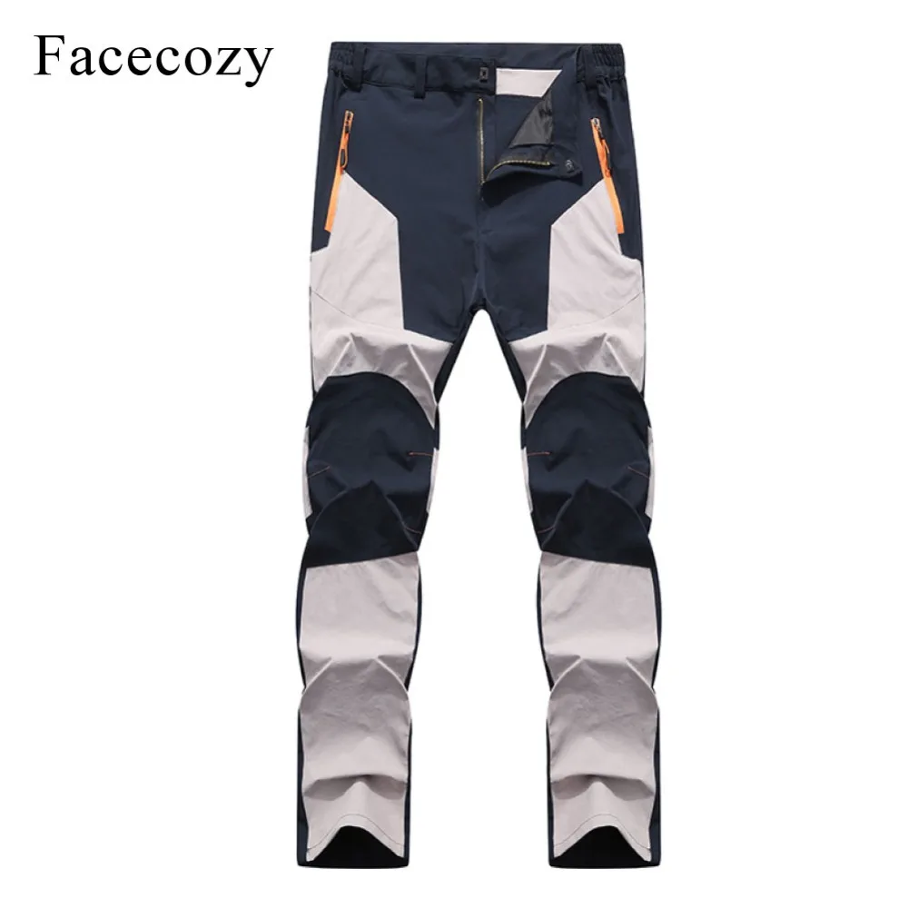 Новинка мужские быстросохнущие походные брюки Facecozy для улицы лоскутные