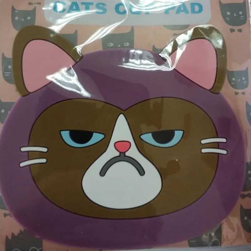 

1PC Cartoon Cute Cat Animal Drink Silicone DiningTable Placemat Coaster Kitchen Accessories Mat Cup Bar Mug A variety of styles