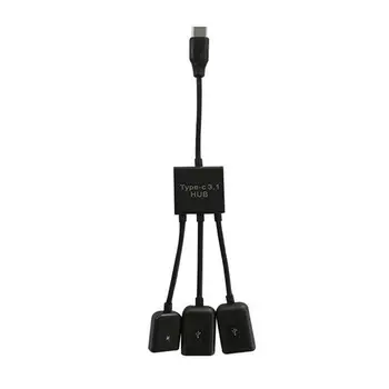 

USB Type C Hub 3 in 1 Multiple USB Cable USB Type C Connector Mini Portable OTG Host Cable for Phone Tablet