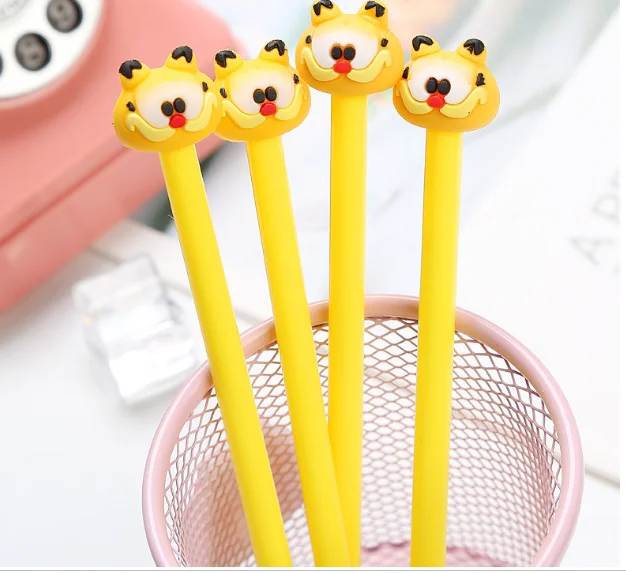 100pcs/Lot Wholesale Gel Pen Creative Cartoon Garfield Neutral Pen 0.5mm Cute Students Stationery Writing Supplies GP582
