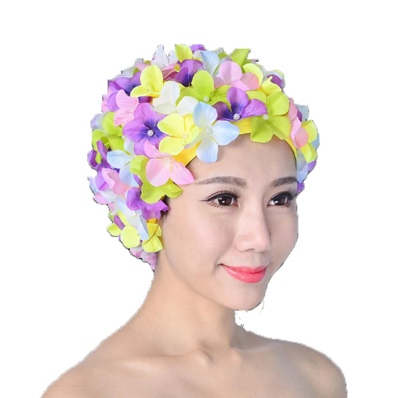 For Women Colorful Cute Petal Swimming Caps Flower Design Ladies Bathing Cap Pool Hat Fashionable | Спорт и развлечения