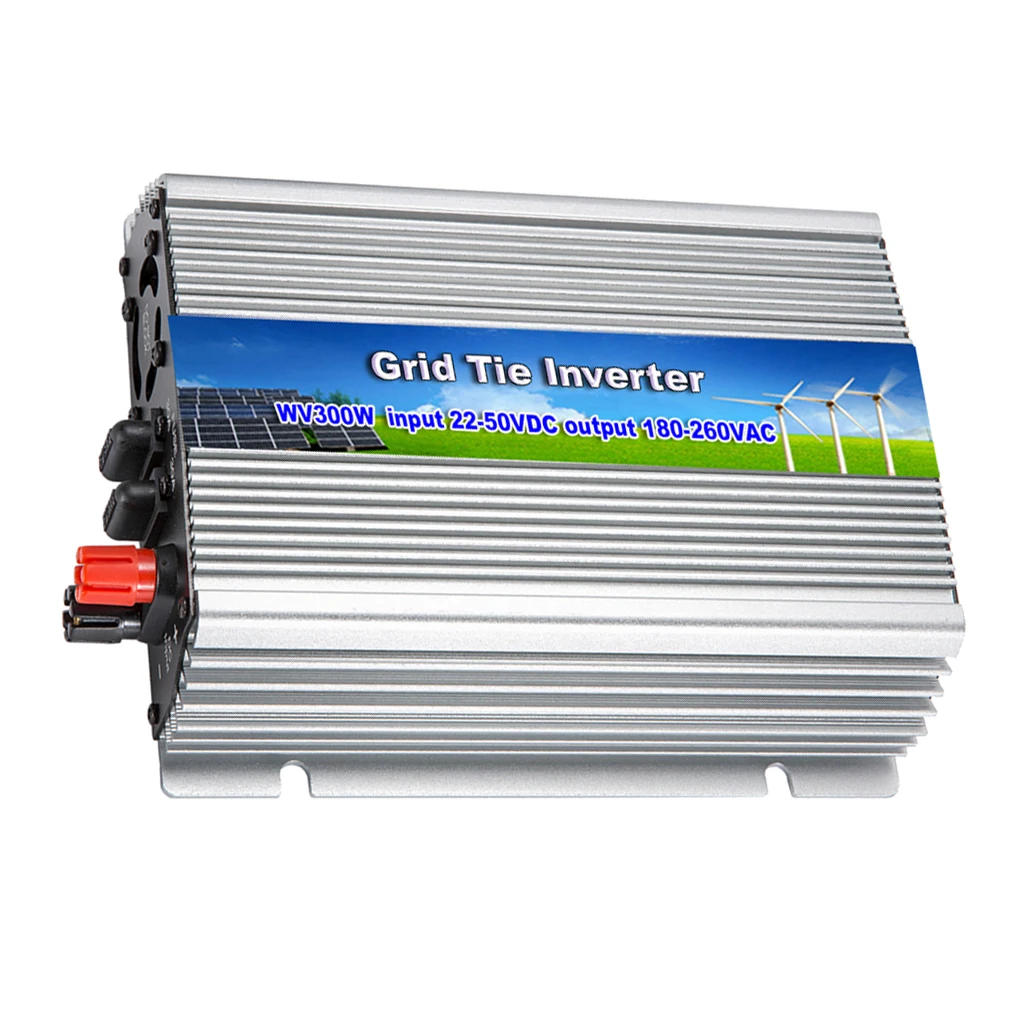 

Grid Tie Inverter 300W Stackable DC22-50V Input AC180-260V Output, MPPT Pure Sine Wave Inverter Suitable for Solar Panel