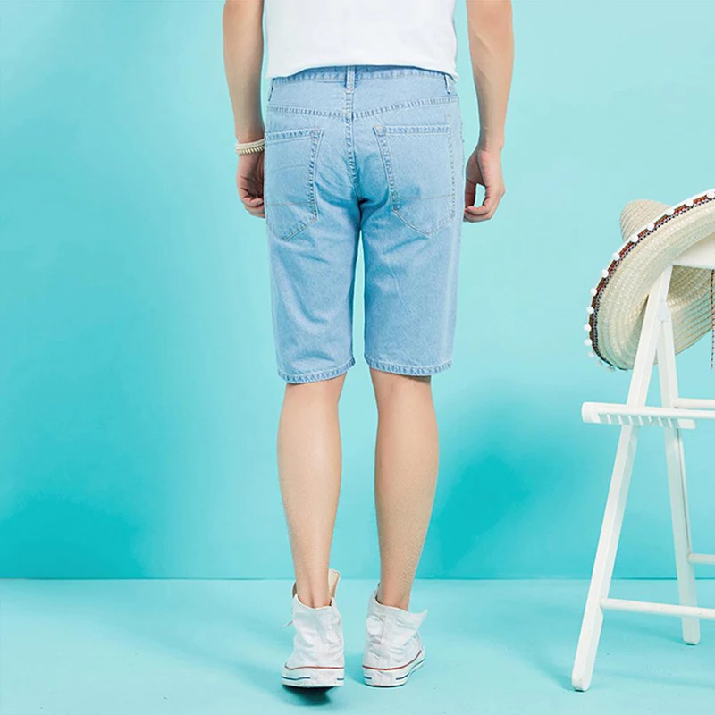 Black Friday Cotton Men Jeans Shorts Summer Thin Denim Short Man Fashion Stretch Slim Knee Length Blue Streetwear Short Jean Male